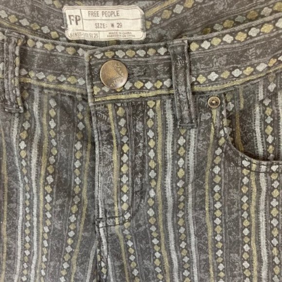 Free People Diamond Striped Skinny Jeans - Picture 5 of 8